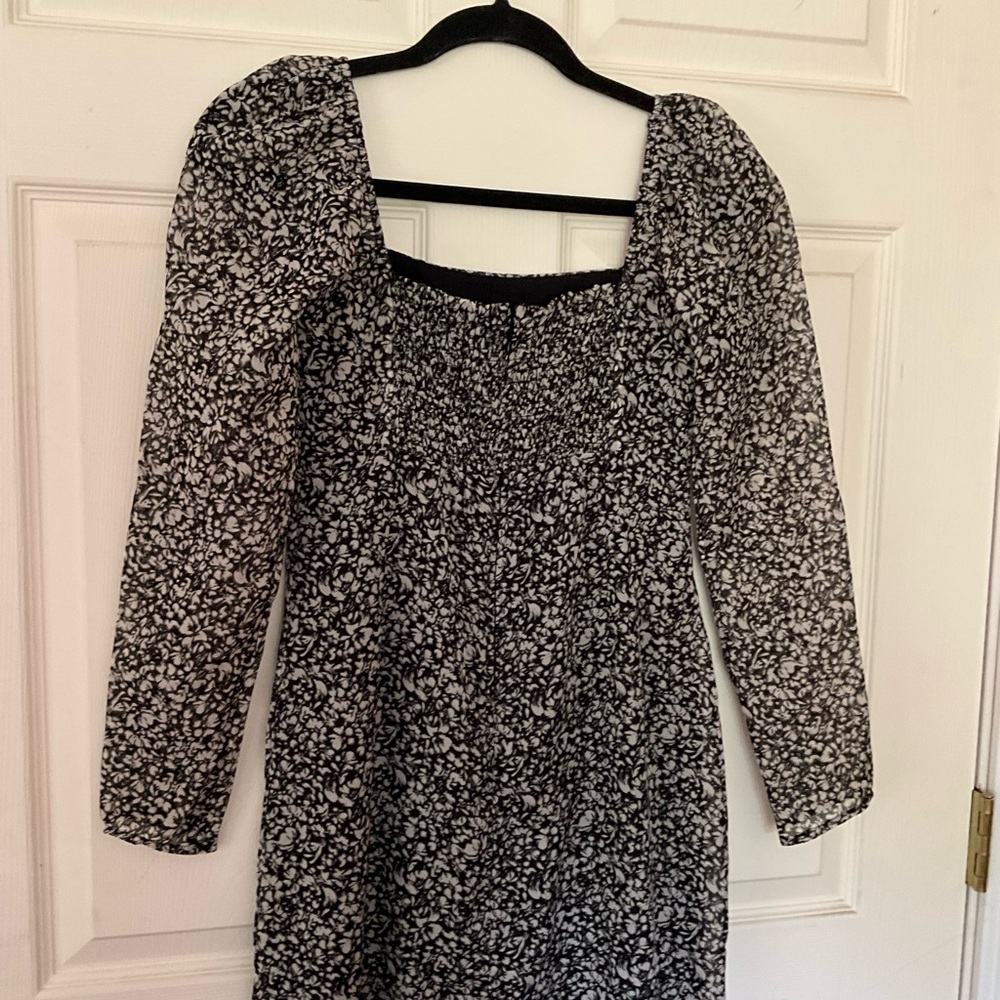 Abercrombie & Fitch Black and Gray Long Sleeve Sheath Dress - Picture 3 of 6